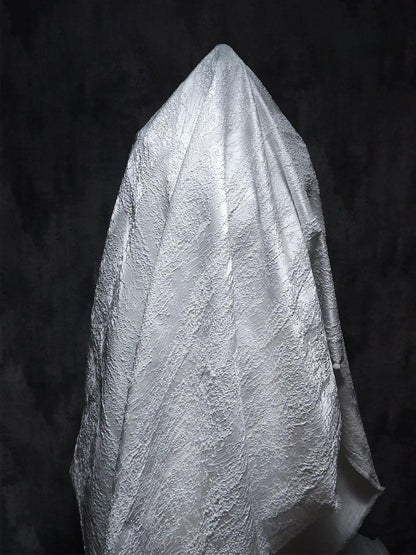 Textured Upholstery Fabric: 3D Grain, Silver Thread, Wrinkled Silk
