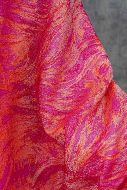 Abstract Embossed Jacquard Fabric: Retro Upholstery & Dress Sewing, 65" Wide