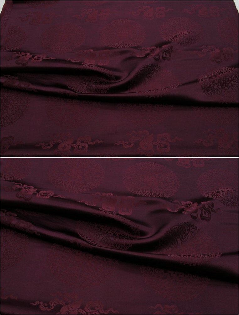 Chinese Brocade Fabric: Jacquard Silk Rayon Blend, Sewing Material
