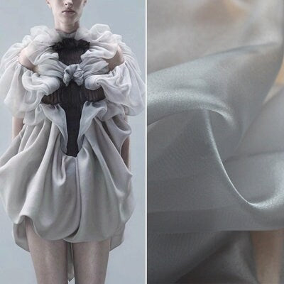 Crystal Yarn Organza Fabric: Water Light Mesh, 59" Wide