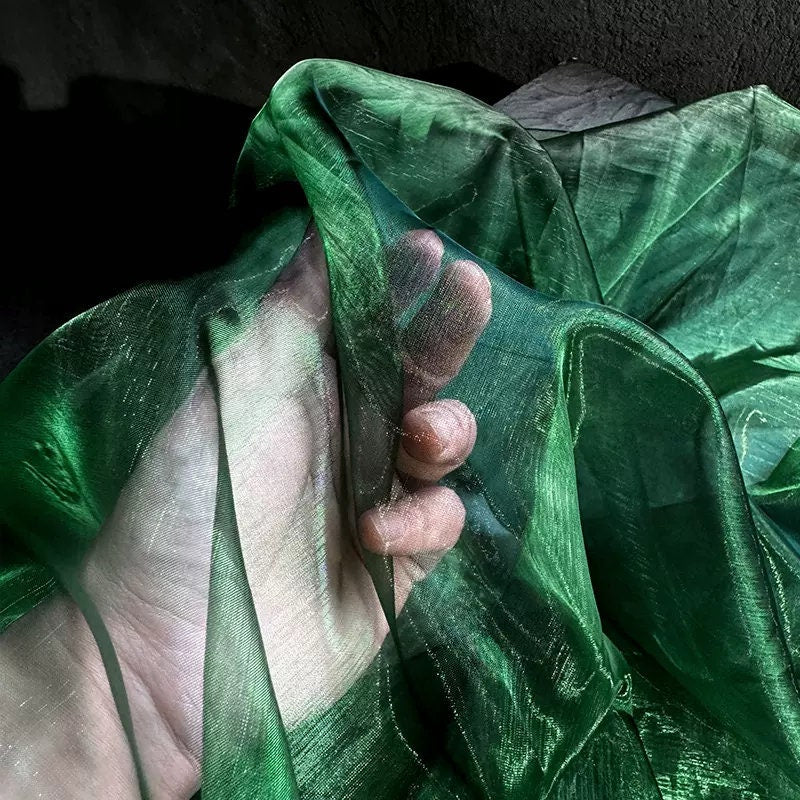 Silky Organza Fabric: Bright Sheer Water-Gloss, 55" Wide