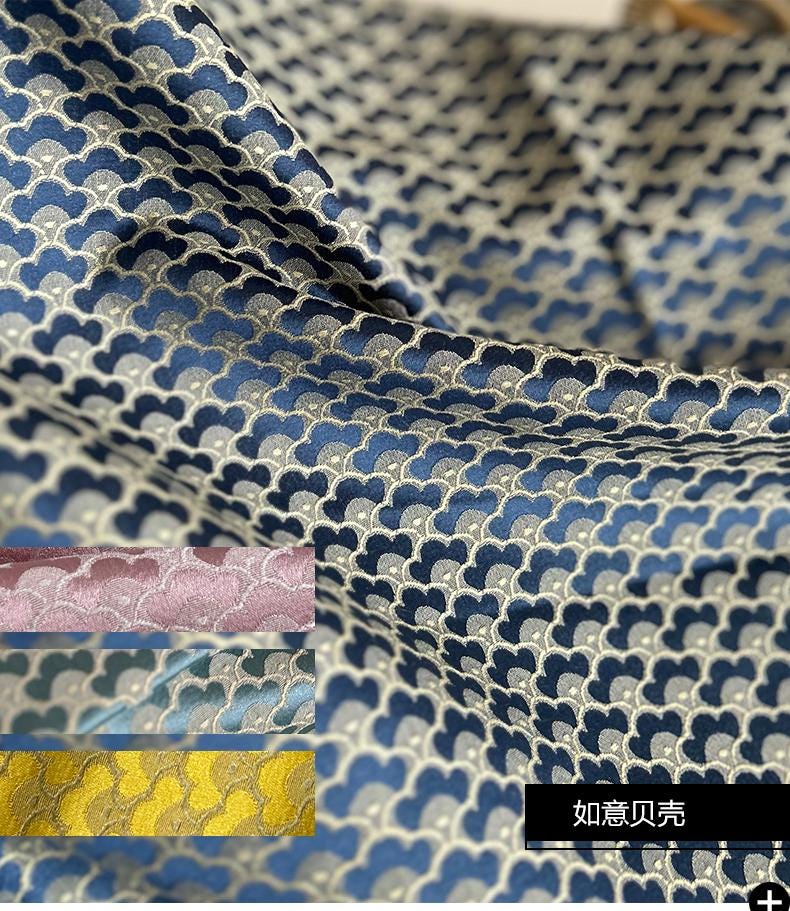 Nishijin Japanese Brocade Fabric: Fish Scales, Gold Thread (59" Width)