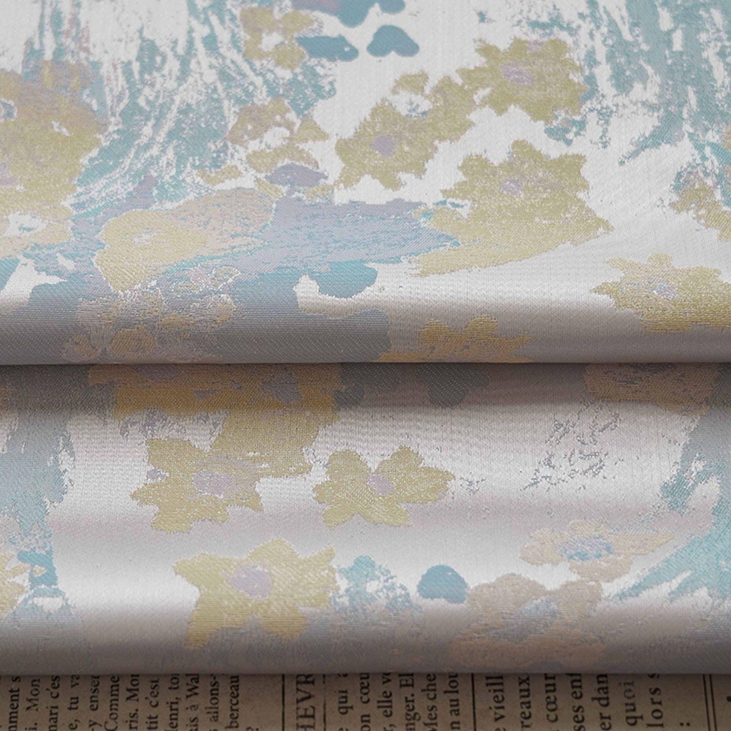 Gold Thread Jacquard Fabric: 3D Oil Painting Texture, 65" Wide