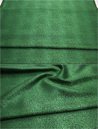 Floral Brocade Fabric: Chrysanthemum Satin Silk, 29.5" Wide