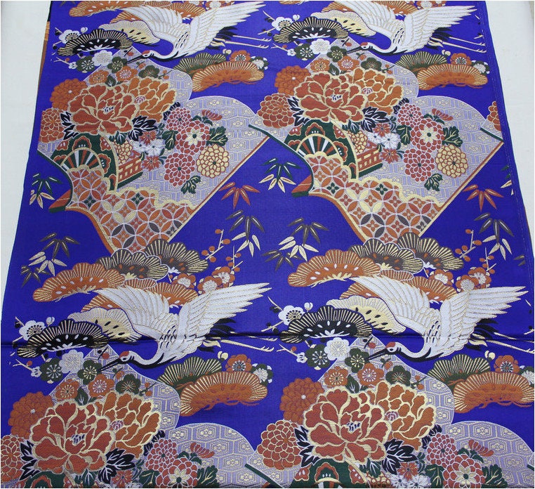 Crane Jacquard Satin Fabric: Japanese Style Sewing & Upholstery