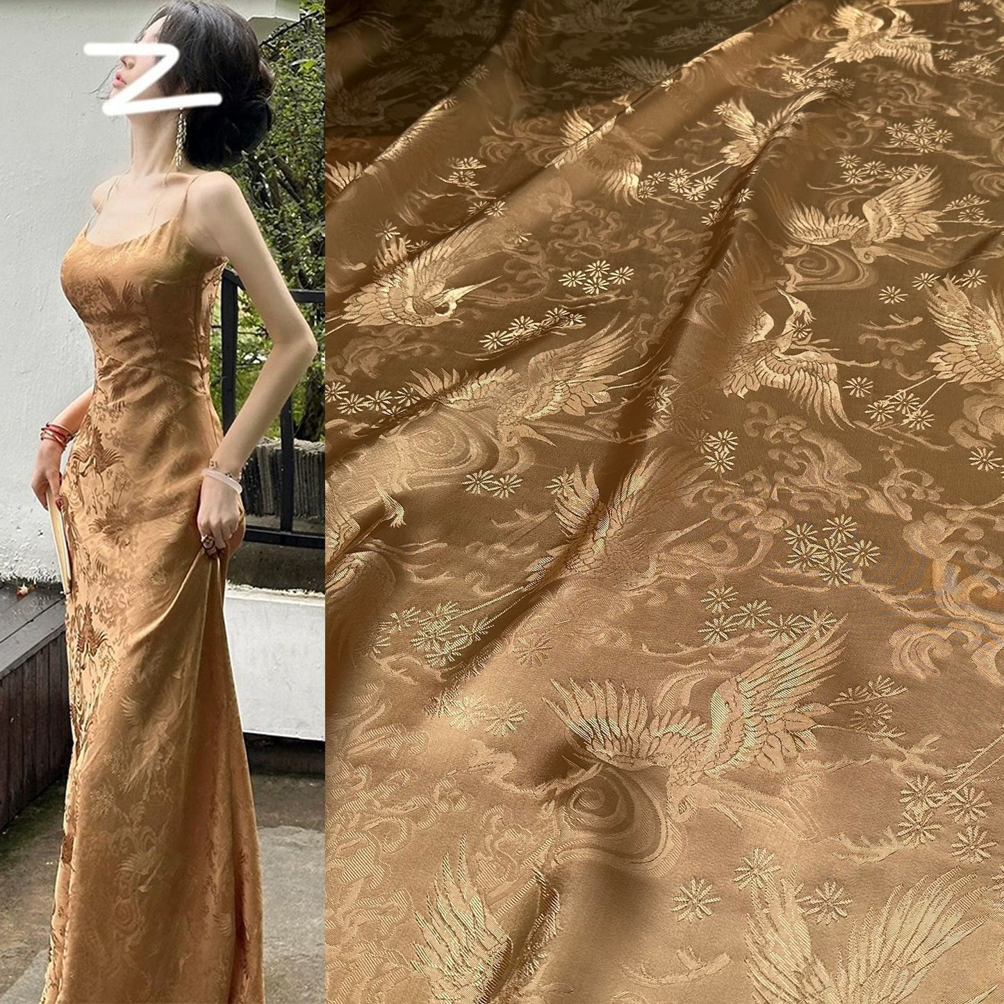 Jacquard Damask Rayon Fabric: 59" Wide Satin Upholstery