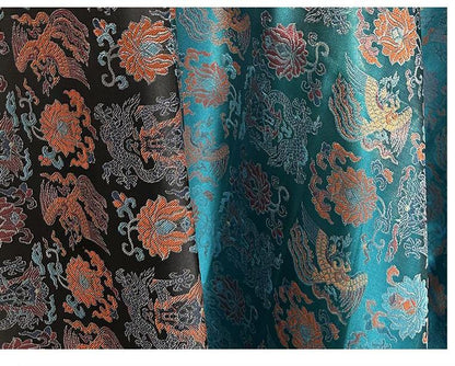 Dragon and Phoenix Brocade Fabric: 58"W Cheongsam Quilting Material