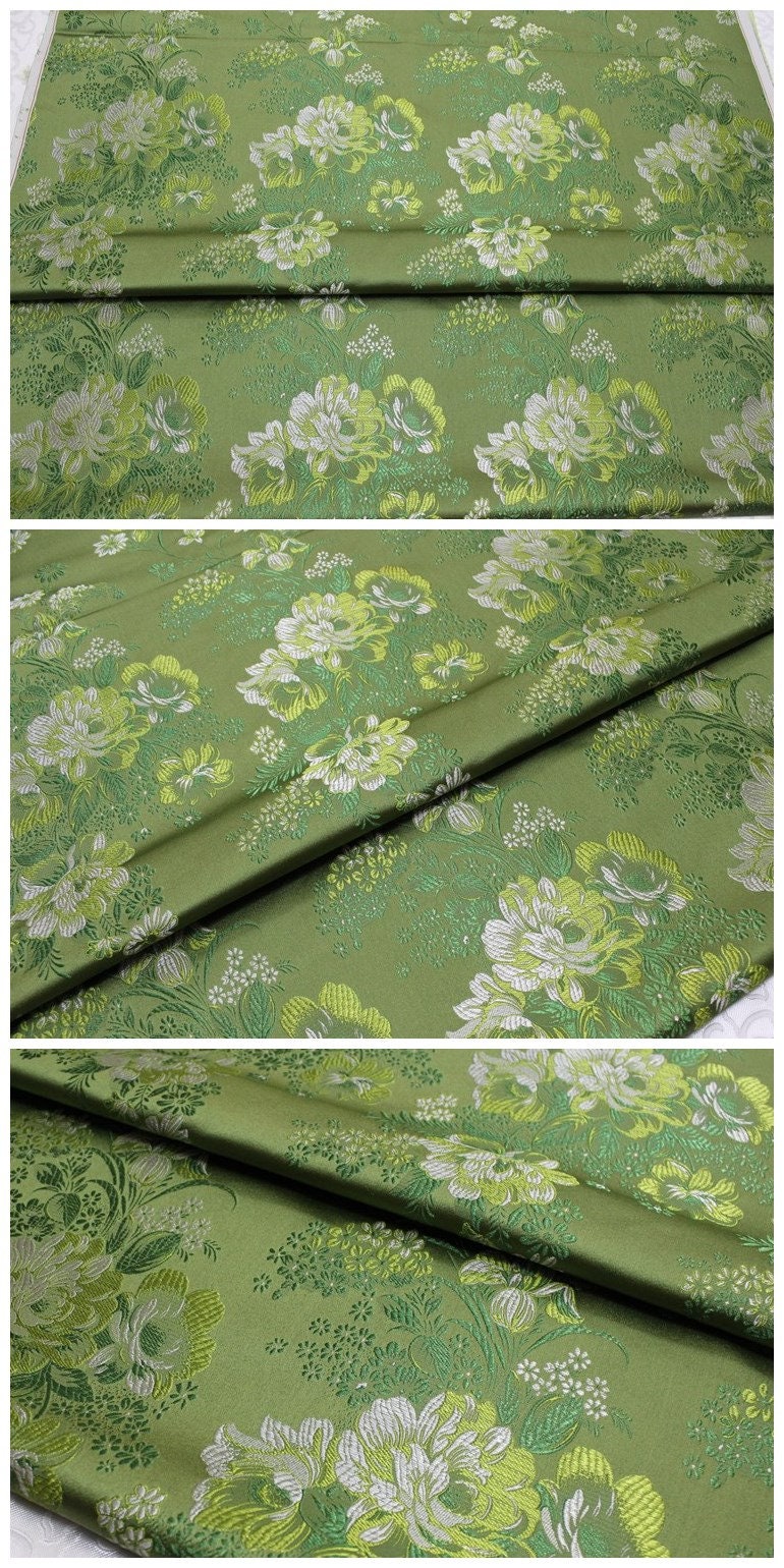 Tissu brocart chinois pivoine : Tissu pour kimono de cosplay Cheongsam Qipao
