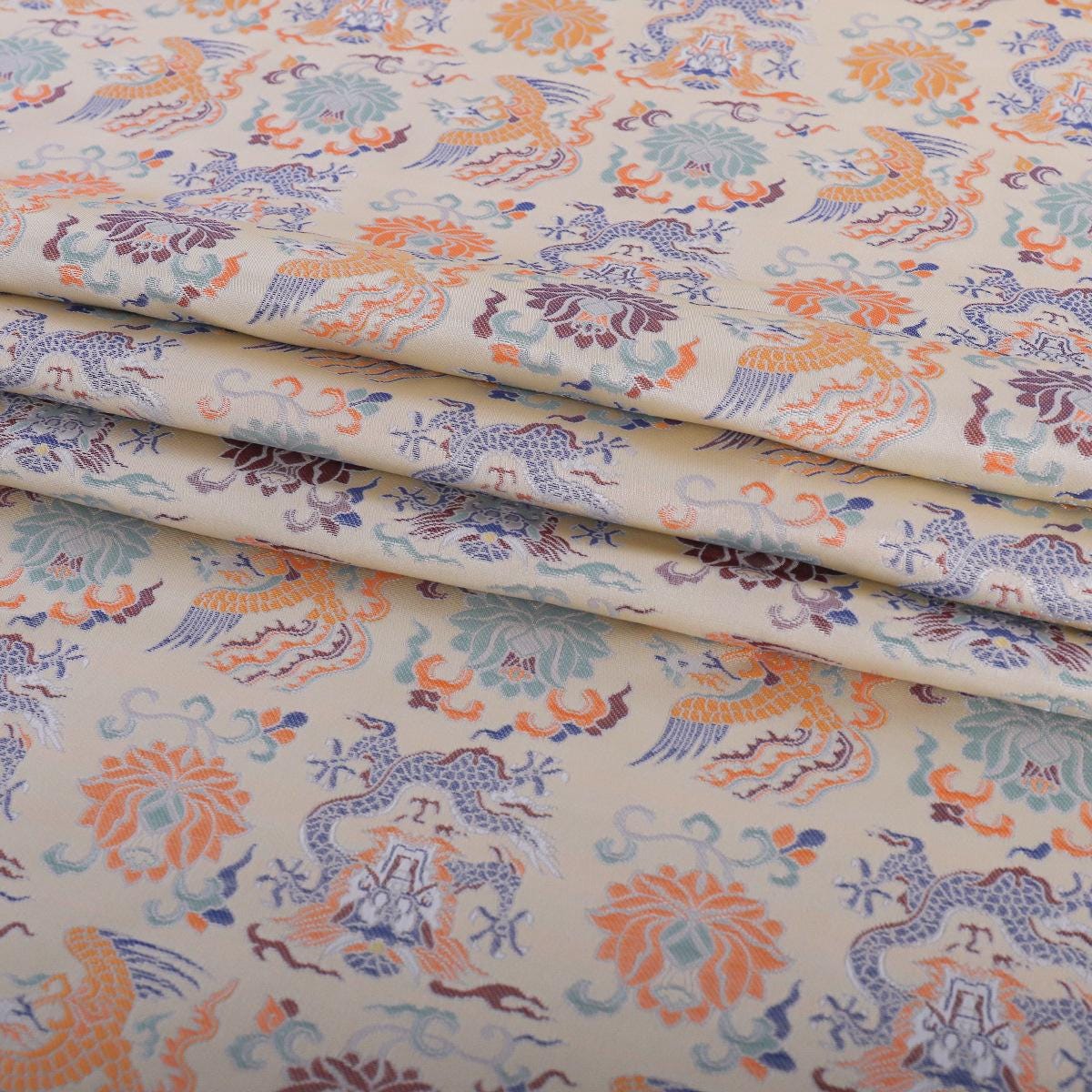 Dragon Brocade Fabric: 58"W Rayon Cheongsam Qipao Material