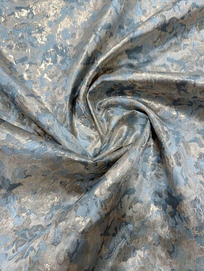 Gold Thread Jacquard Fabric ��� 3D Embossed Floral Texti" Wide
