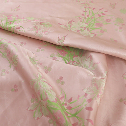 Tissu brocart de soie à motif papillons et narcisses - Matériel de couture pour cheongsam