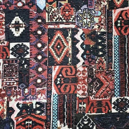 Tissu d'ameublement chenille abstrait : motif tapisserie, 150 cm de large