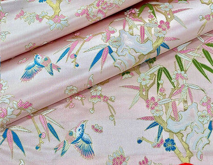 Floral Jacquard Brocade Fabric: 59"W Satin Upholstery