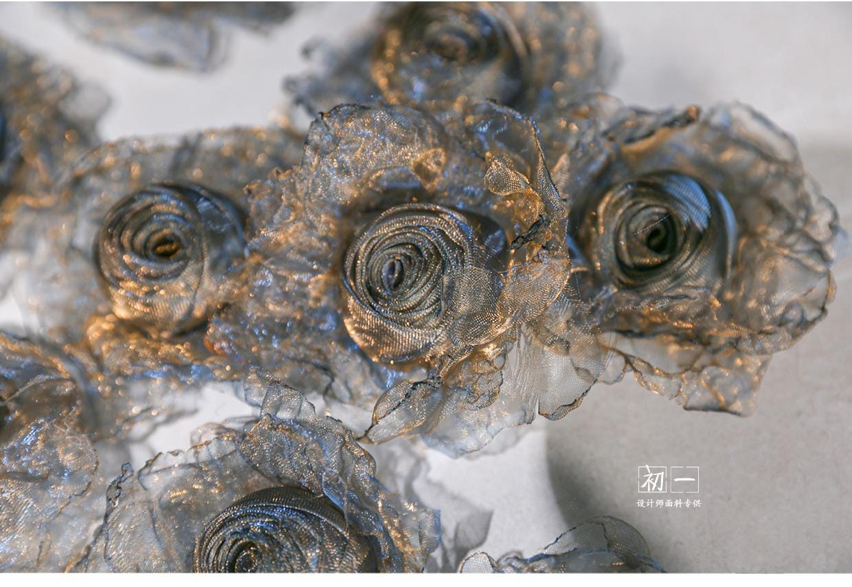 Blue & Gold Flower Corsage: Handmade Retro Clothing Design Accessory