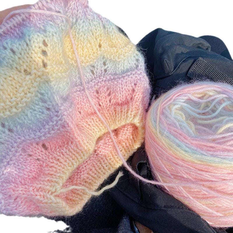 Fil de soie mohair teint à la main arc-en-ciel : pelote de laine à tricoter dentelle