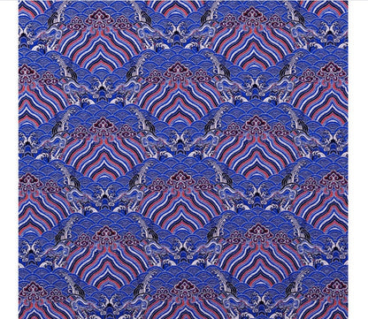 Blue Dragon Brocade Fabric: 59" Wide Rayon Sewing & Upholstery, Sold by the Meter
