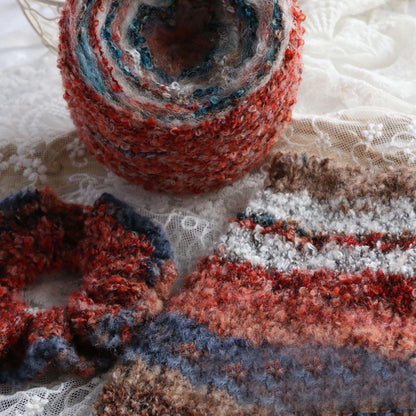 Fil de soie mohair teint à la main : Laine à tricoter dégradée arc-en-ciel (50 g/100 m)