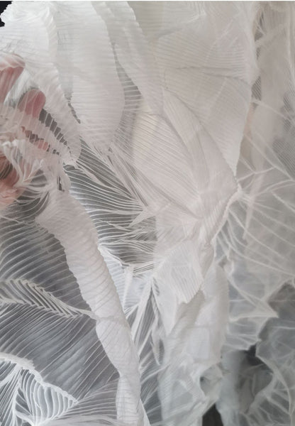 Crinkled Smoky Textured Fabric: 57"W Polyester Wedding Gown Material