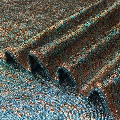 Gold Thread Jacquard Fabric: 3D Oil Painting Texture, 55" Wide