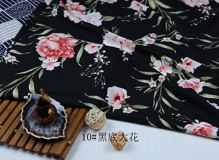 Floral Print Chiffon Fabric: Soft Polyester Satin, 59" Wide