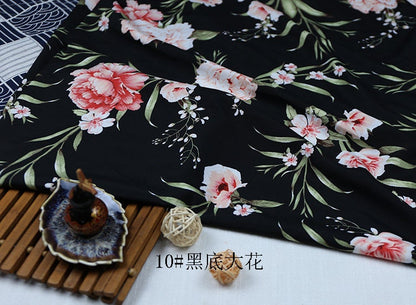 Floral Print Chiffon Fabric: Soft Polyester Satin, 59" Wide