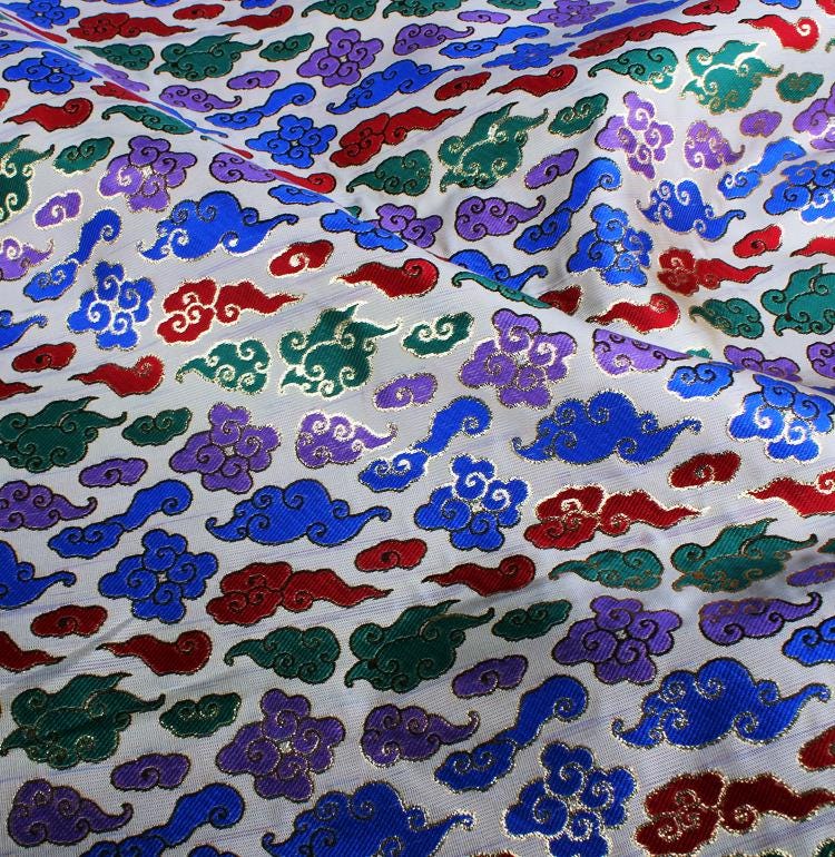 Cloud Brocade Fabric: Rayon Blend Jacquard, Costume Dress Material