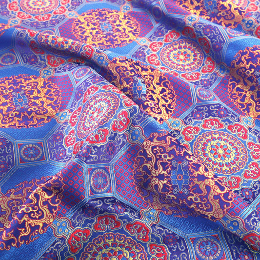 Auspicious Baoxiang Flower Brocade Fabric - Tibetan Robes & Shrines (59"W)