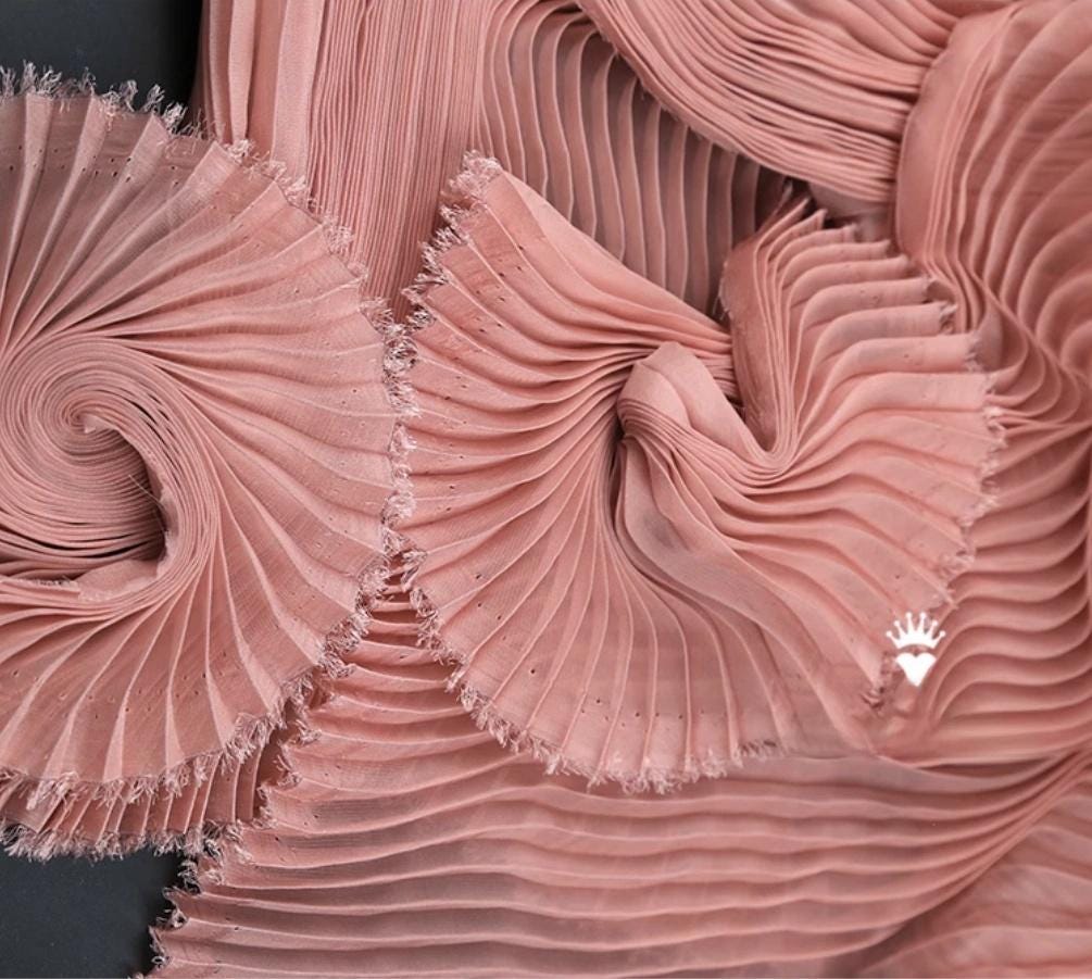 Pleated Chiffon Tulle Fabric: 57"W Accordion Drape, Sewing & Costume