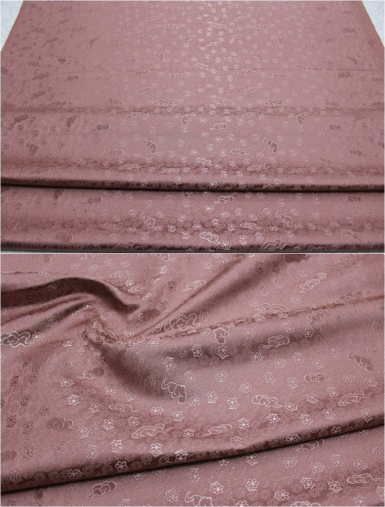 Floral Brocade Fabric: Silk Rayon Blend, 29.5" Wide