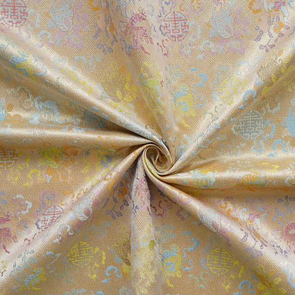 Three Fortunes��� Brocade ��� Traditional Song-Inspired Gold Thread Jacquar" Wide