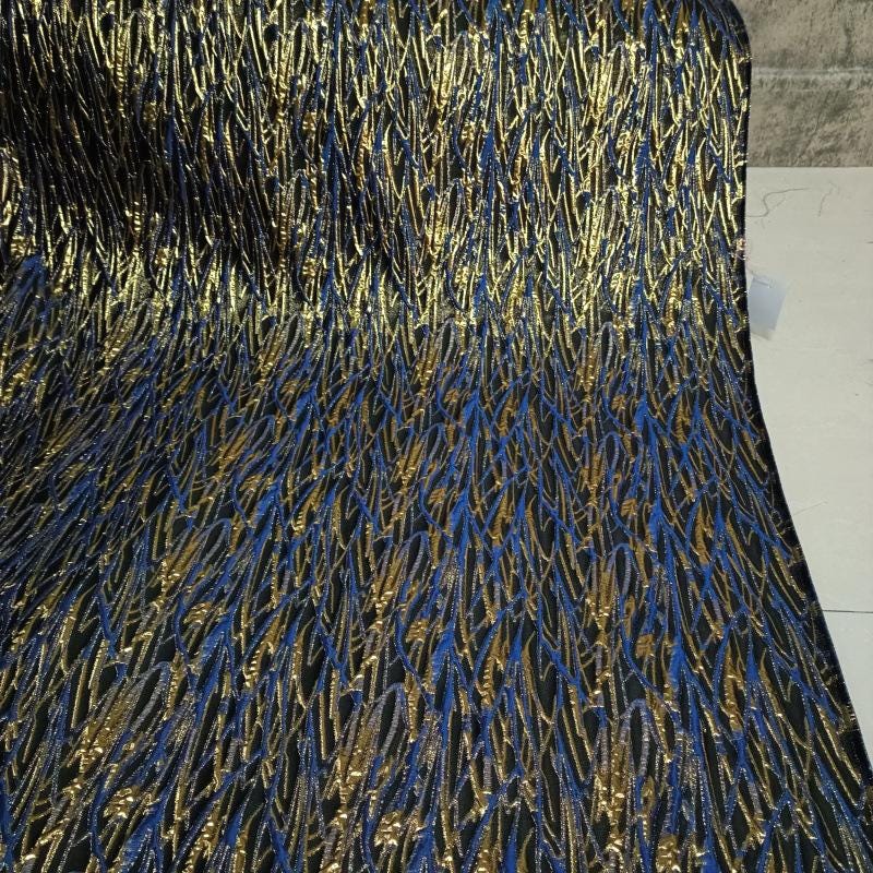 Metallic 3D Texture Jacquard Fabric: 56" Wide Polyester Blend