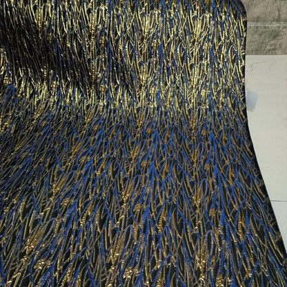 Metallic 3D Texture Jacquard Fabric: 56" Wide Polyester Blend