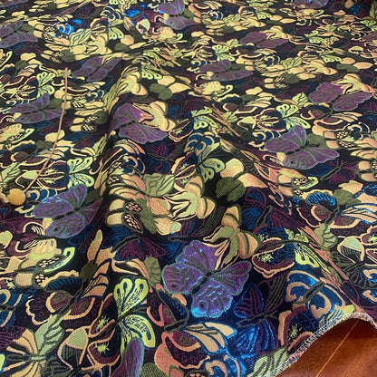Butterfly Jacquard Fabric: 3D Embossed Yarn-Dyed Material, 57" Wide