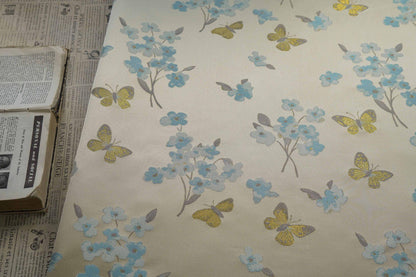 Gold Butterfly Brocade Fabric: Plum & Pale Gold Jacquard - 59" Wide