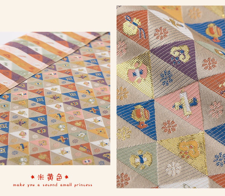 Japanese Brocade Fabric: Silk Blend, Eight Treasures Design