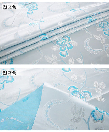 Tissu brocart de soie à motif floral : Damas en rayonne 45 po de large - Ruban rose