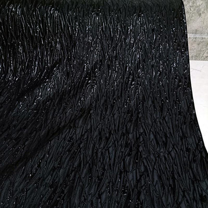 Metallic 3D Texture Jacquard Fabric: 56" Wide Polyester Blend