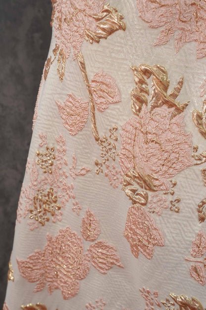 Gold Embossed Palace Jacquard Fabric: Damask Upholstery, Costume, Decor