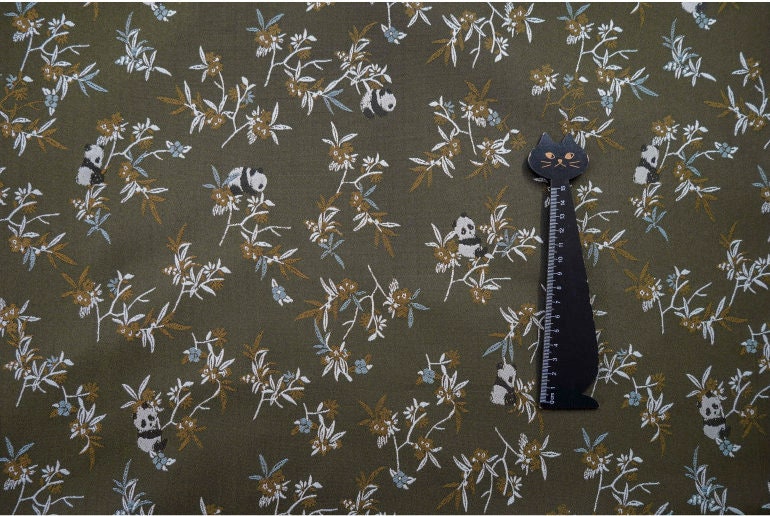 Panda Bamboo Jacquard Fabric: Rayon Blend, 57" Wide