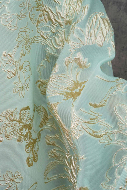 Gold Thread Jacquard Fabric: 3D Designer Material, 55" Wide - Upholstery, Quilting