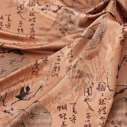 Tissu Red Cloud Yarn : Ancient Calligraphy Silken Flow, 150 cm de large