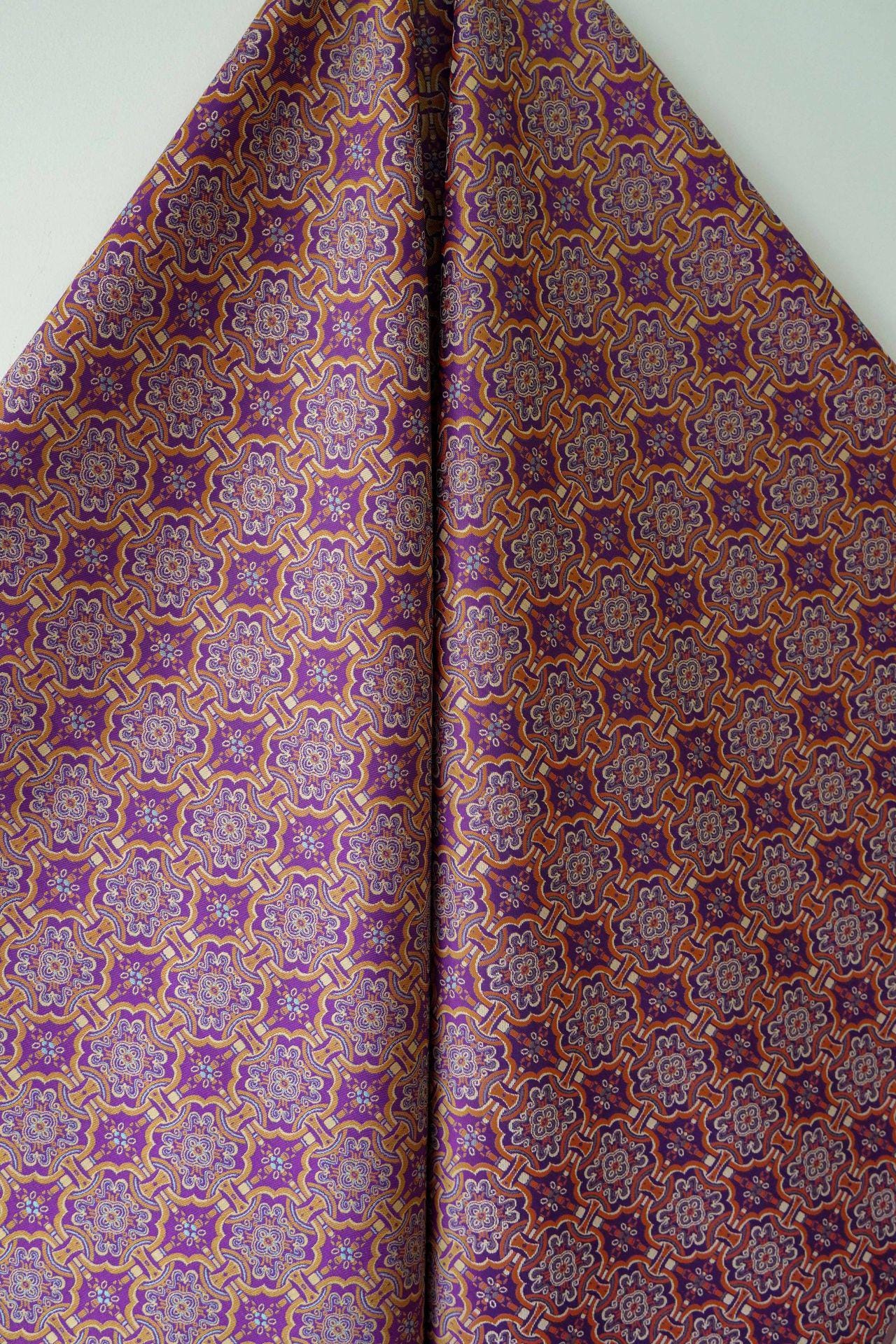 Mongolian Bada Pattern Fabric: 59"W Rayon Upholstery, Costume, Decor