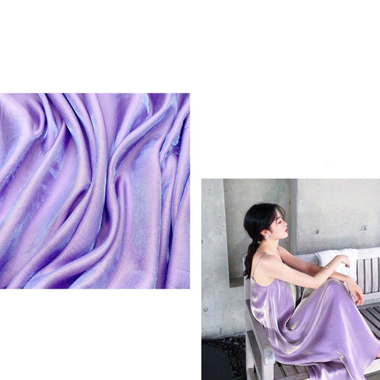 Shiny Mercerized Cotton Fabric: Gradient Satin Silky Hanfu, 59" Wide