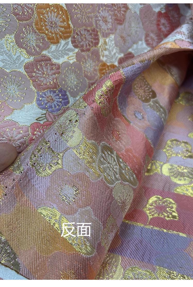 Cherry Blossom Jacquard Brocade Fabric: 59" Wide Kimono Sewing