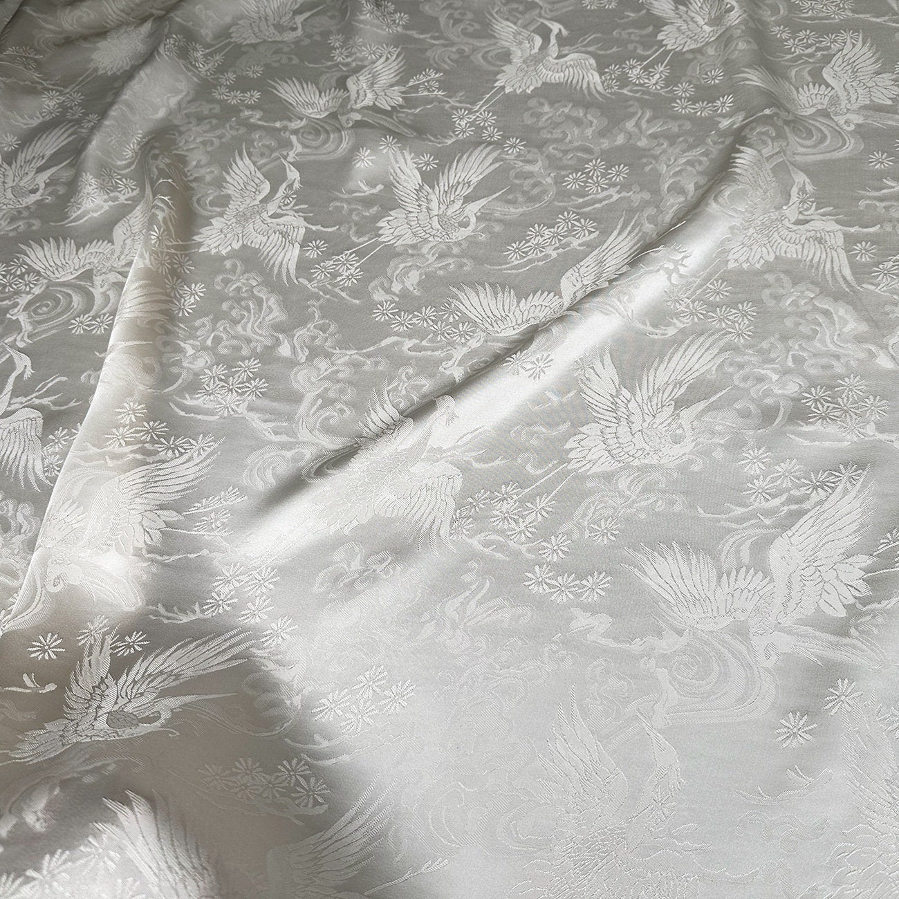 Jacquard Damask Rayon Fabric: 59" Wide Satin Upholstery