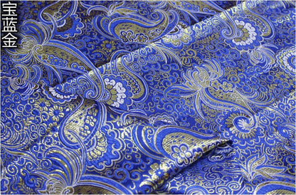 Tissu brocart satiné : revêtement floral, Cheongsam Qipao (largeur 29,5")