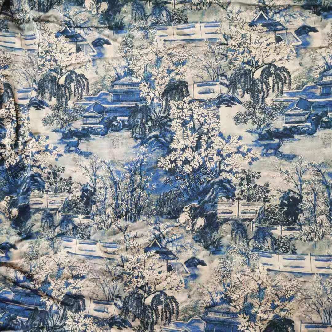 Tissu de soie pour la fête de Qingming : gaze cantonaise gambierée, couture de qipao cheongsam (58''L)