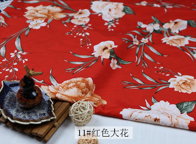 Floral Print Chiffon Fabric: Soft Polyester Satin, 59" Wide