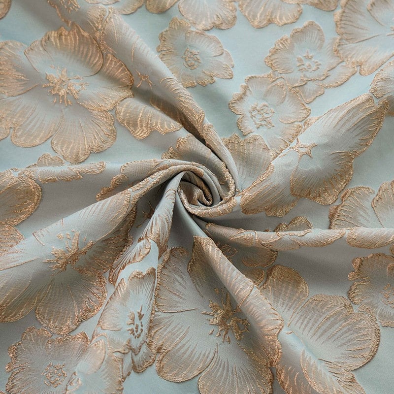 Flower Jacquard Fabric: 3D Texture Polyester, 55" Wide
