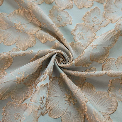 Flower Jacquard Fabric: 3D Texture Polyester, 55" Wide